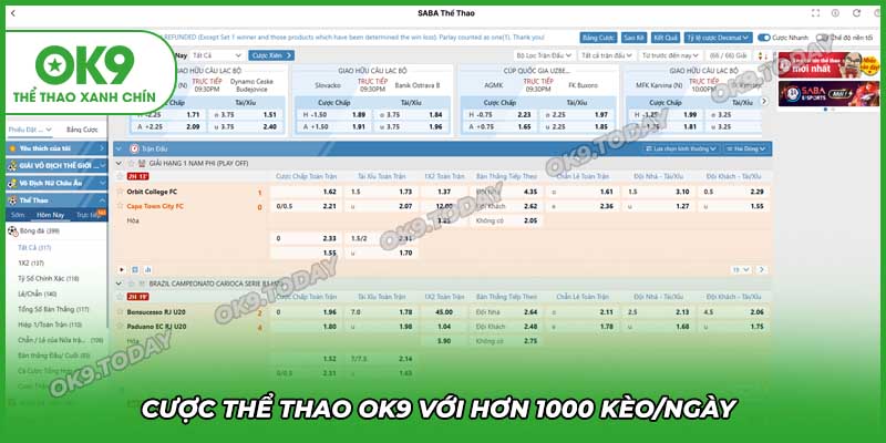 Link vào OK9 mới nhất – Truy cập nhanh, không bị chặn, chơi ngay 19 Cược thể thao OK9 với hơn 1000 kèo/ngày